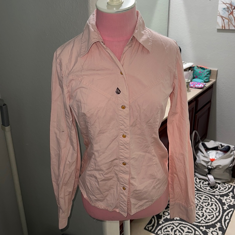 Volcom Pink Button Down - image 1